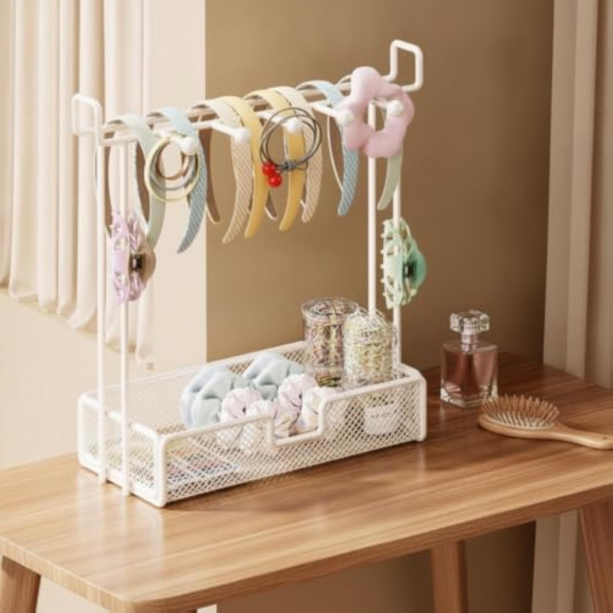 Desktop Hair Accessory Organizer, Mesh Holder